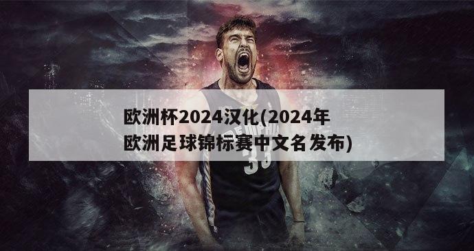 欧洲杯2024汉化(2024年欧洲足球锦标赛中文名发布)